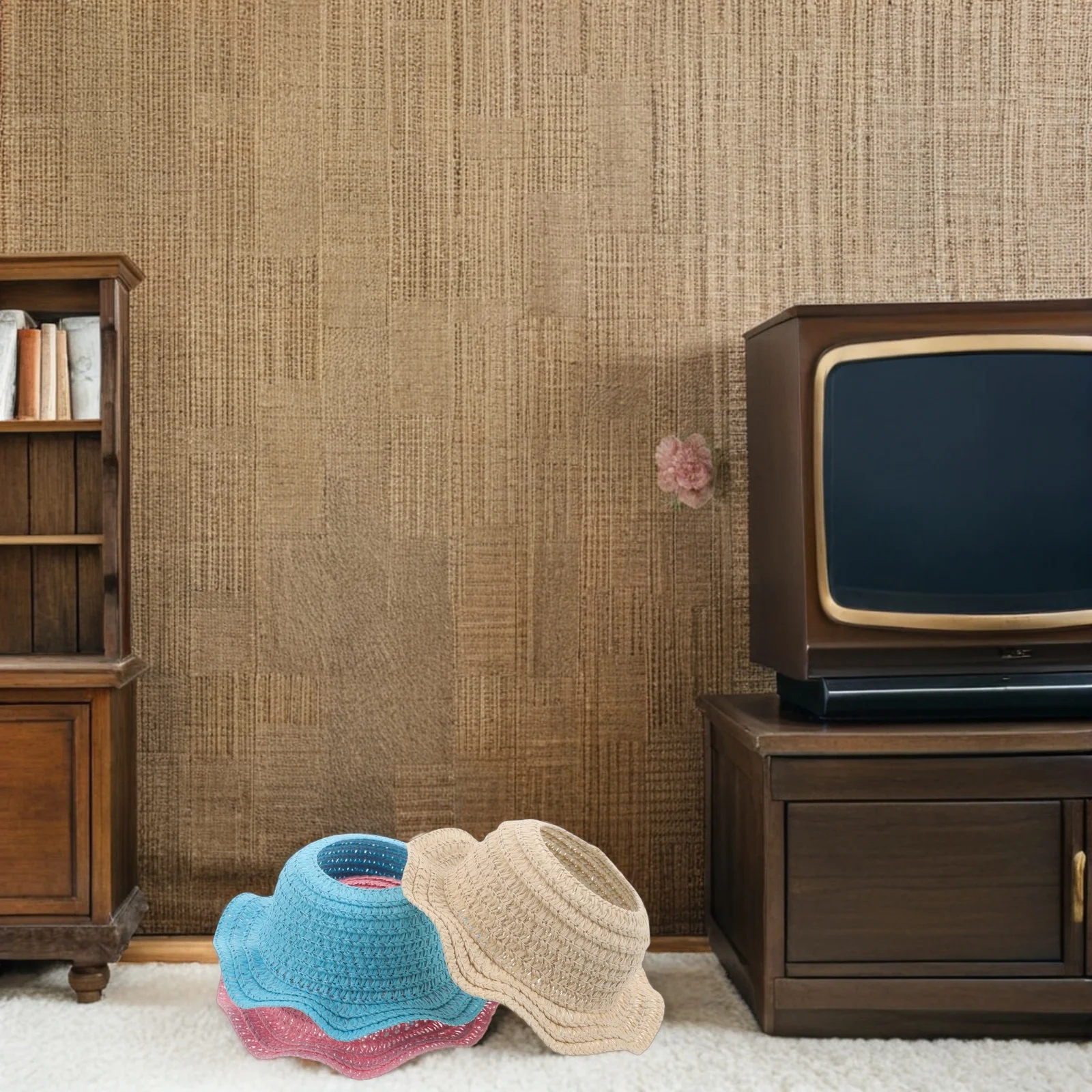 Вязаные крючком соломенные мини-солнцезащитные шляпы ручной работы - Фотография_4