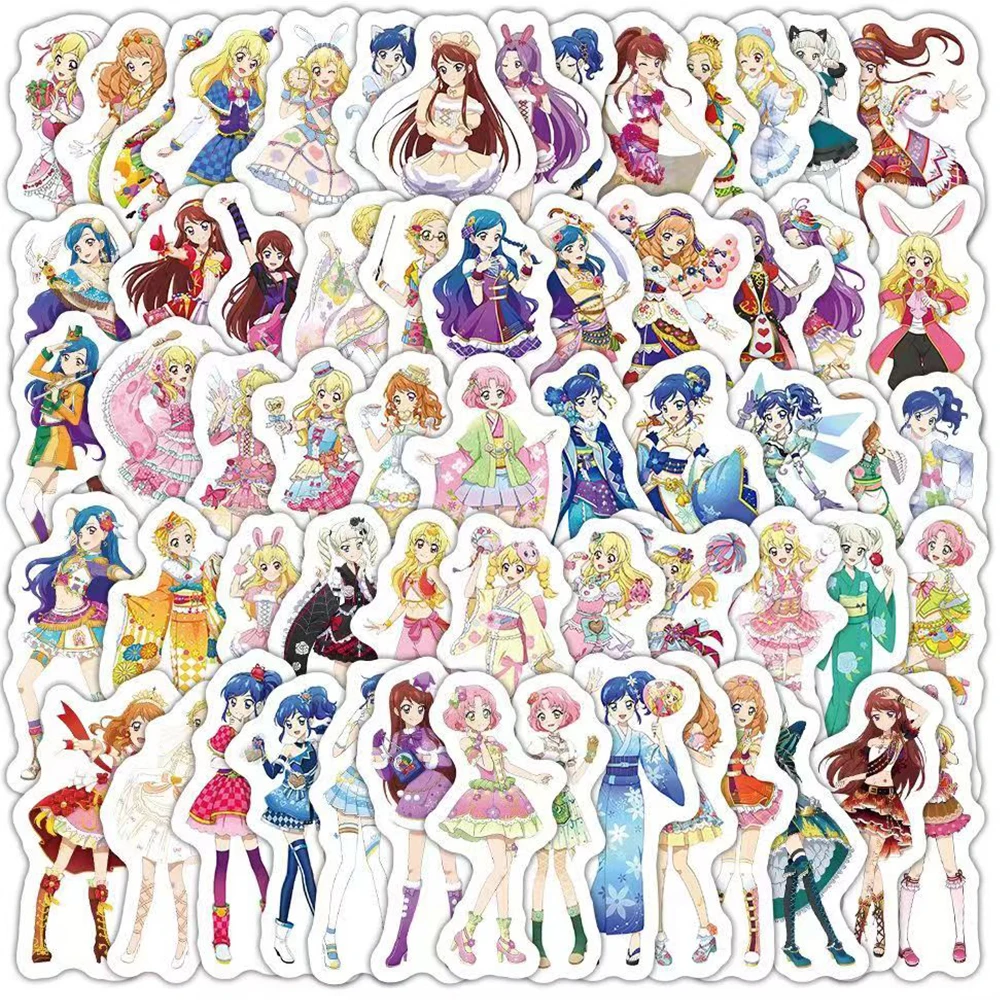 Аниме наклейки aikatsu милые девушки