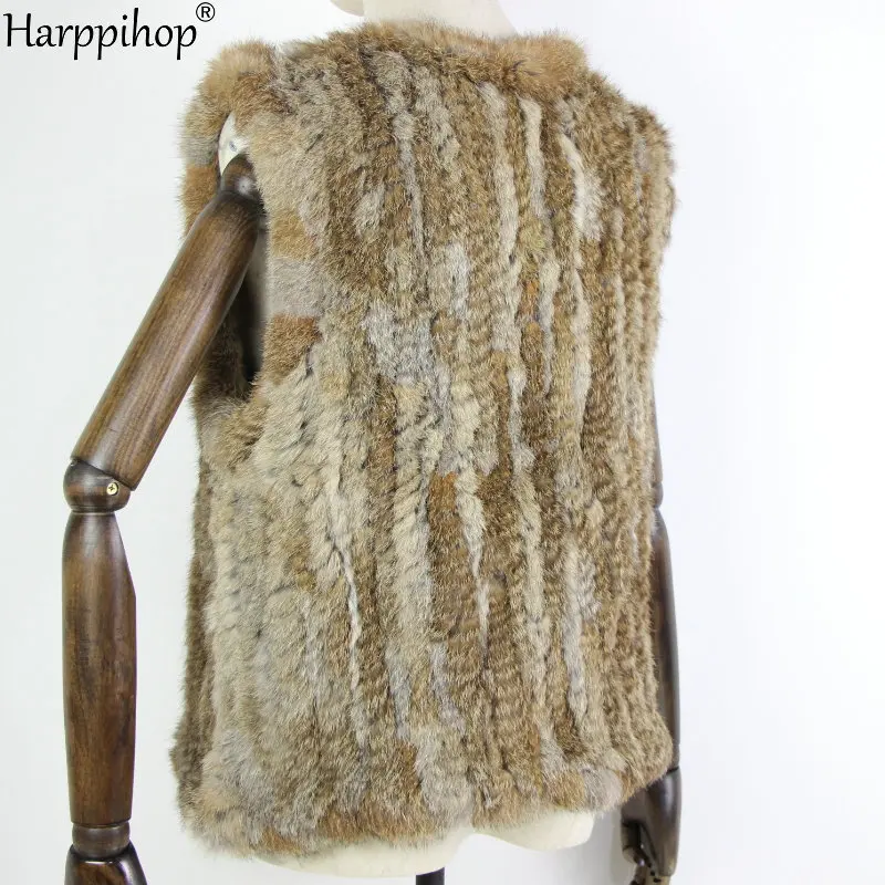 Новинка, вязаный жилет из кроличьего меха - Фотография_6