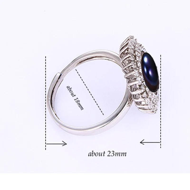 Ywyc 10-11 мм кольца с натуральным пресноводным культивированным жемчугом - Фотография_3