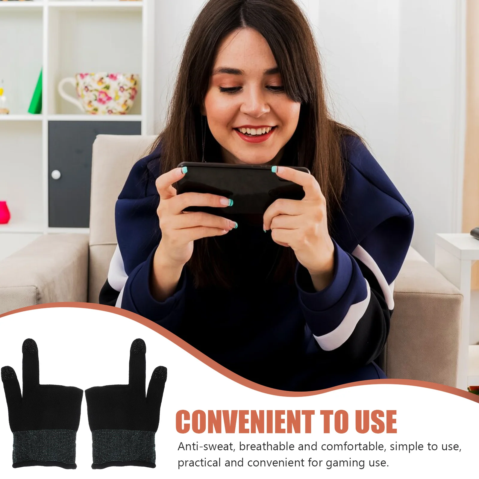 1 пара дышащих мобильных игровых перчаток - Фотография_4