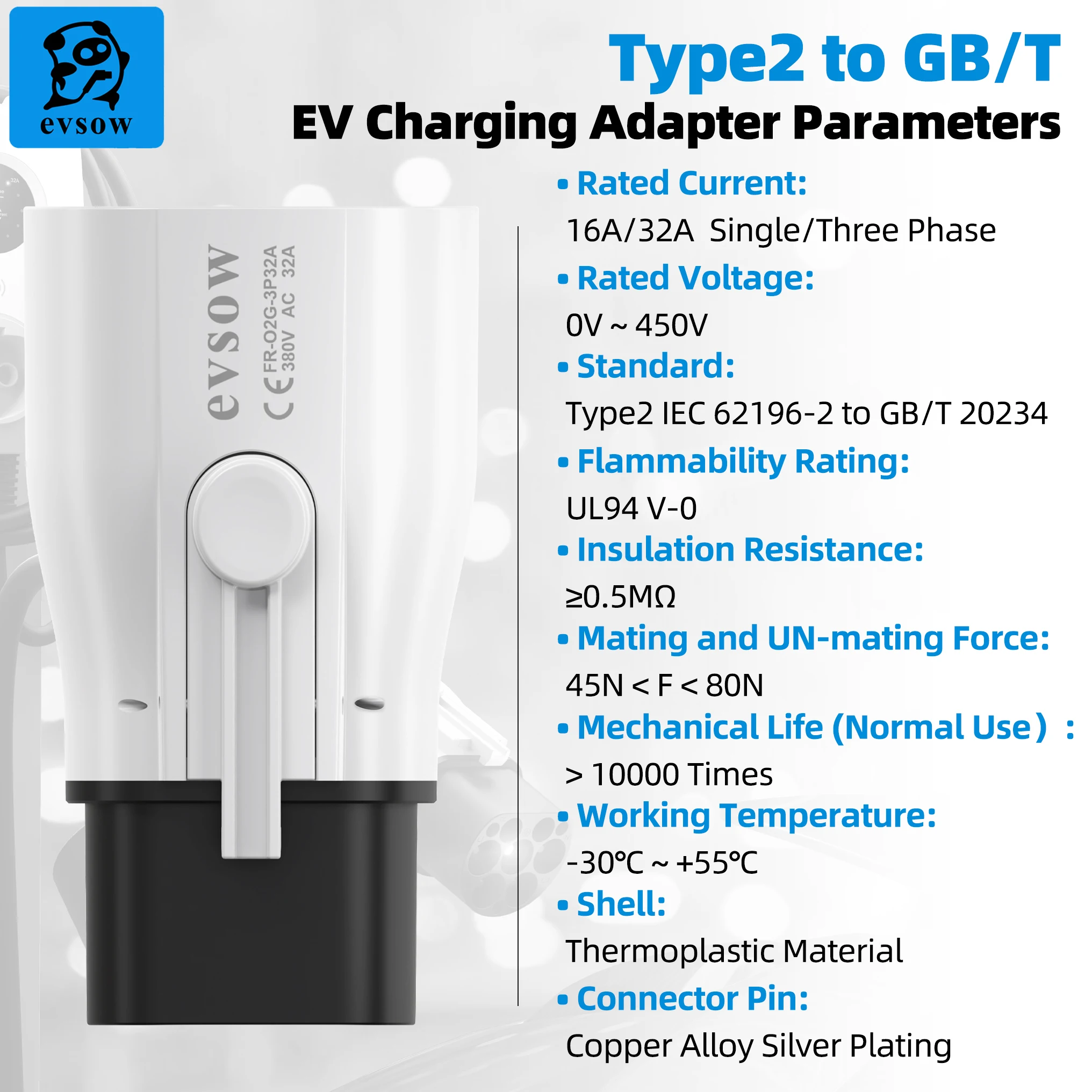 Адаптер evsow type 2 к gbt адаптер - Фотография_4