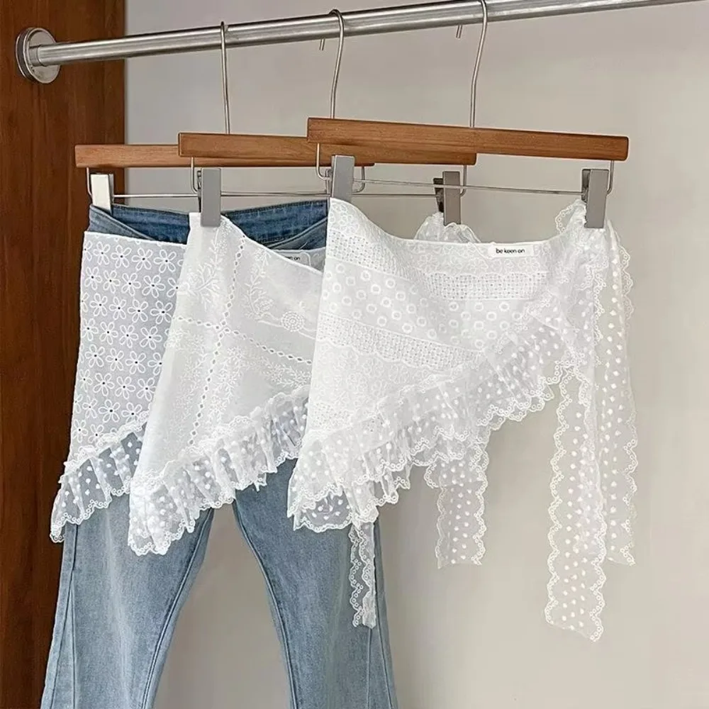 Винтажная кружевная многослойная газовая юбка y2k