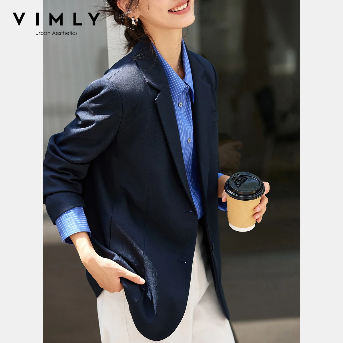 Женские темно-синие куртки vimly - Фотография_4