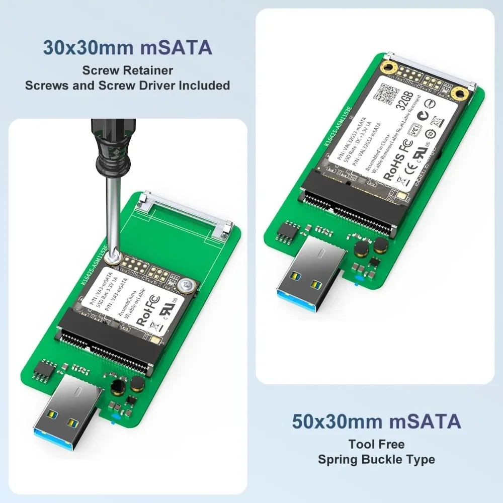 Чехол-адаптер maiwo msata ssd — usb 3.0 для мини-накопителя sata 30x30 мм - Фотография_2