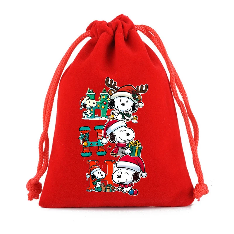 Snoopys красные сумки из нетканого материала на шнурке - Фотография_5