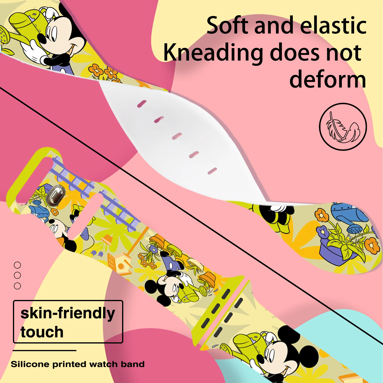 Ремешок для часов с принтом disney mickey club 3 для apple watch 11 - Фотография_3