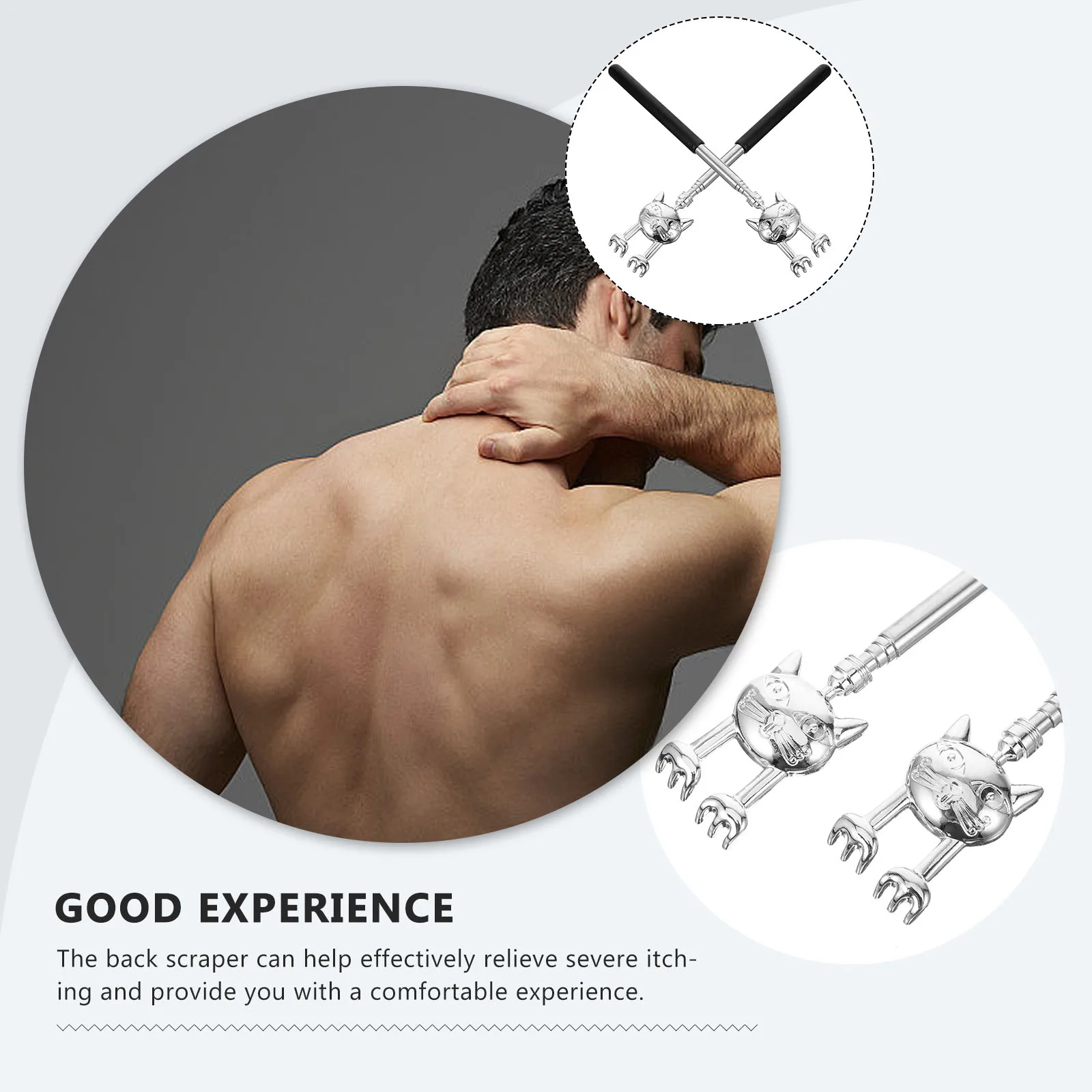 Телескопический металлический скребок для спины - Фотография_4
