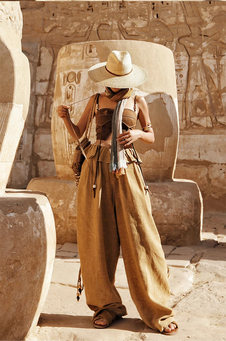 Tiyihailey — широкие длинные льняные брюки для женщин