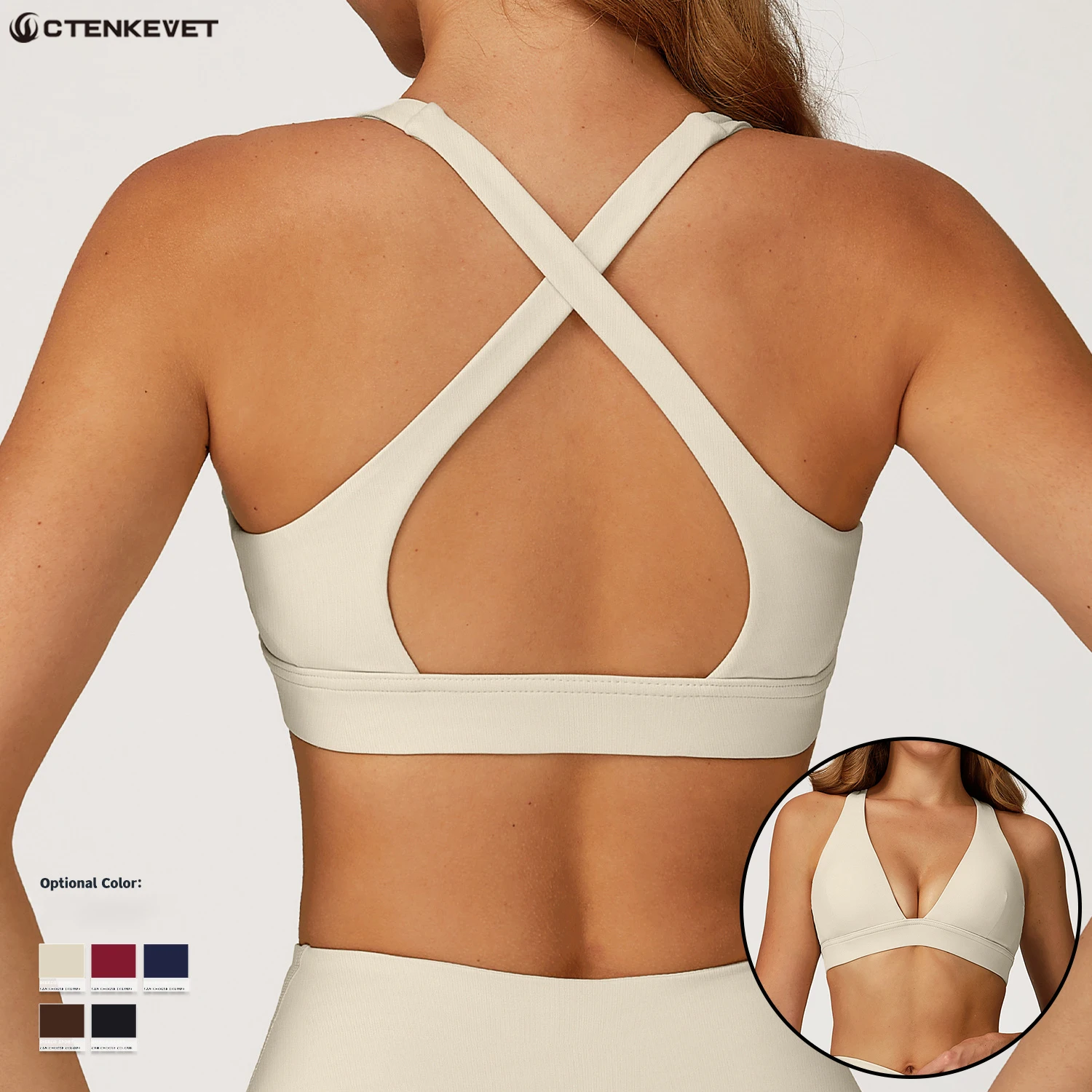 Ctenkevet новый женский бюстгальтер для йоги с перекрестной спинкой