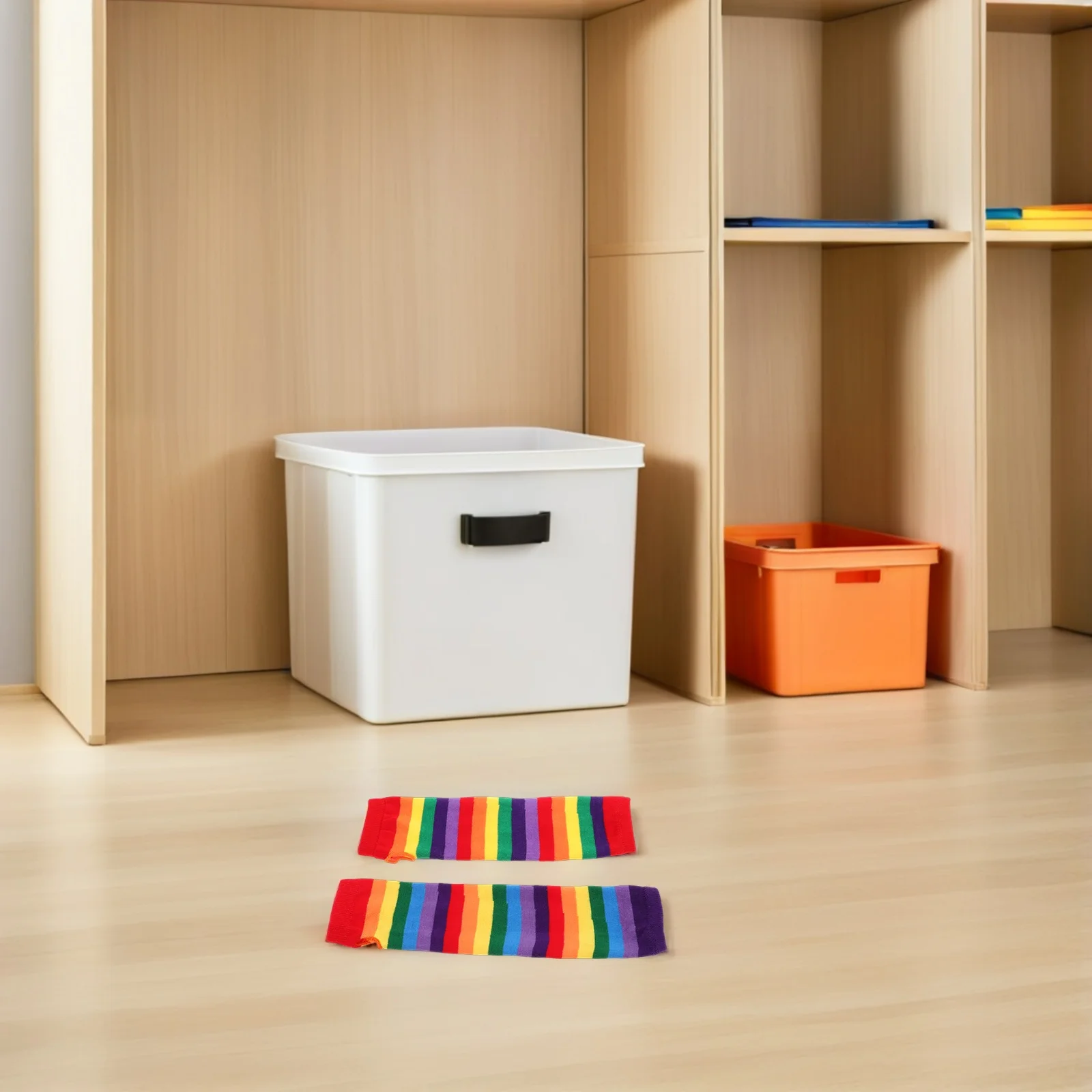 2 пары радужных перчаток ручной вязки без пальцев - Фотография_3