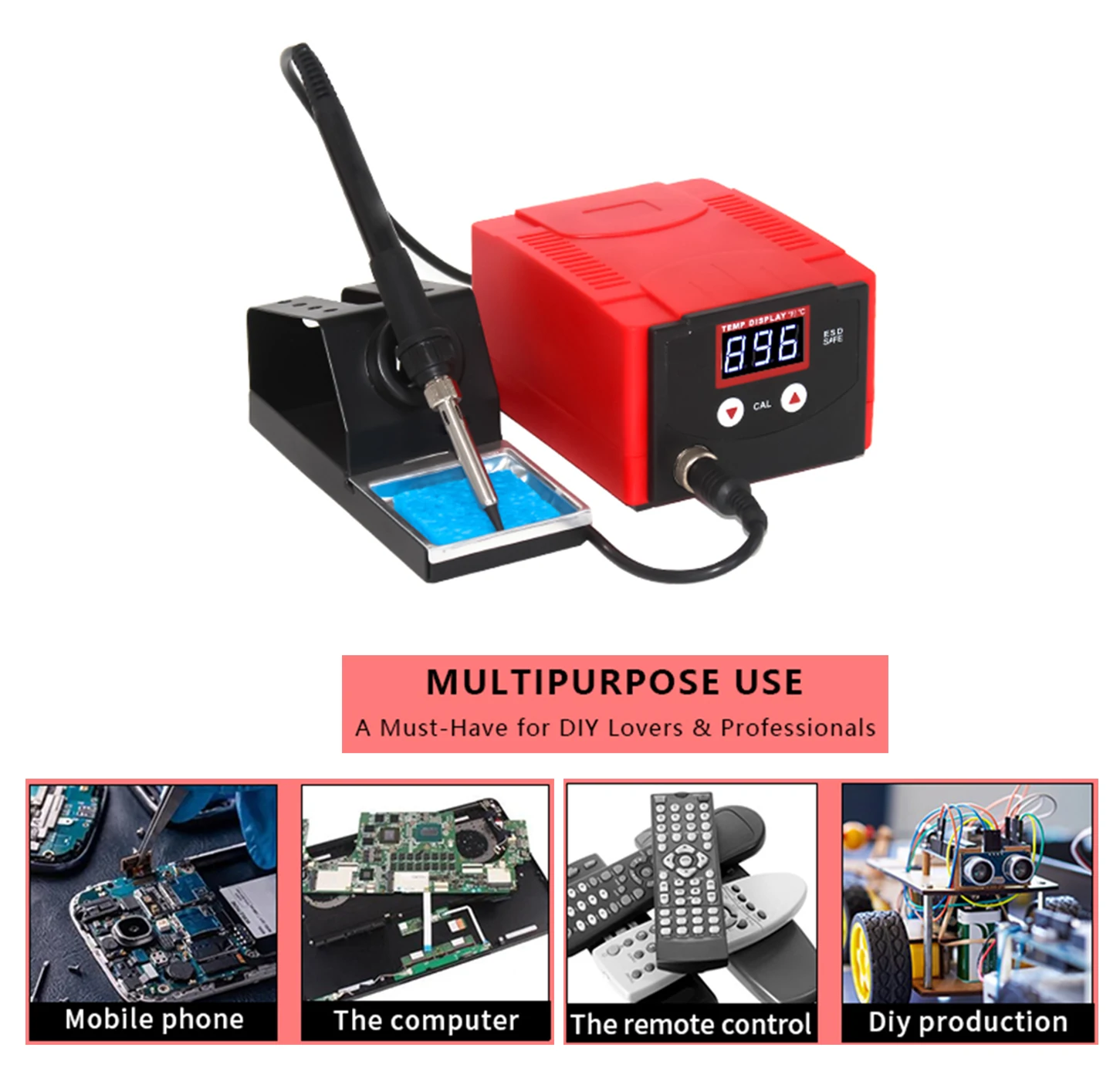 938d 70w digital soldering iron station kit with precision heat control - Фотография_2