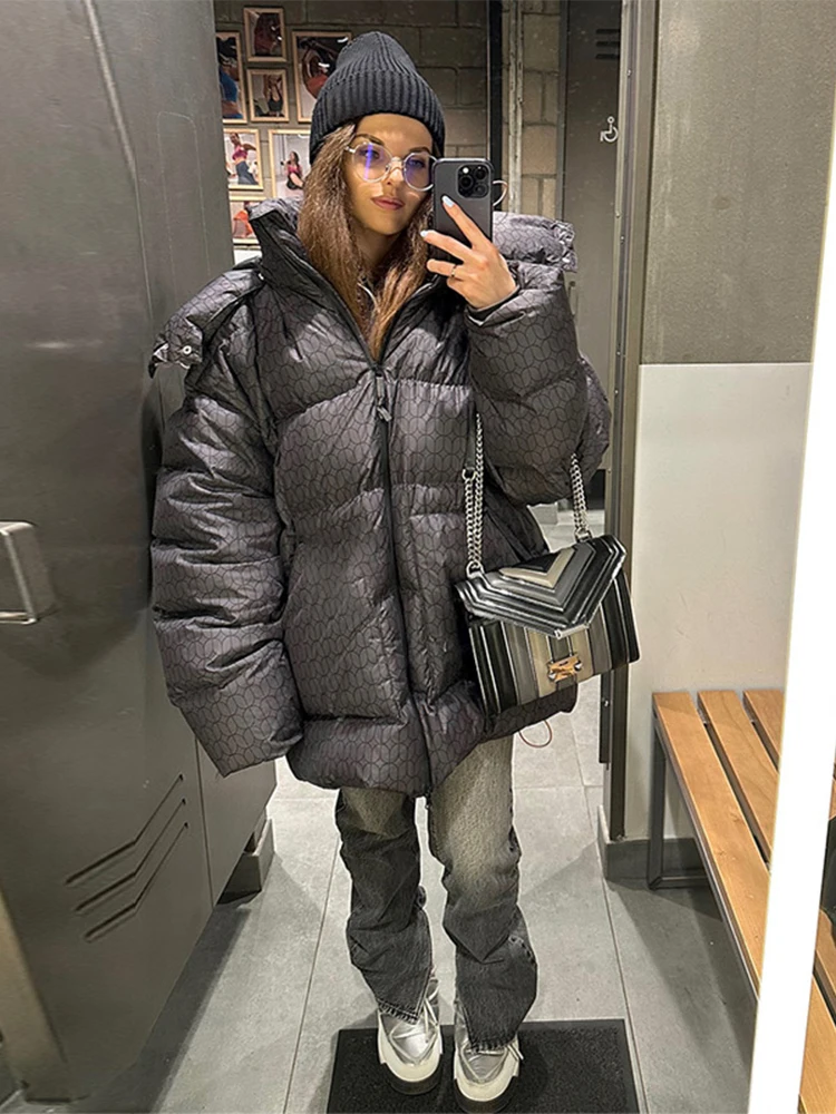 ﻿ женские зимние пальто с буквенным принтом - Фотография_6