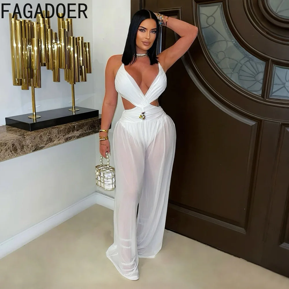 Fagadoer новые летние сексуальные облегающие комбинезоны с вырезами - Фотография_2