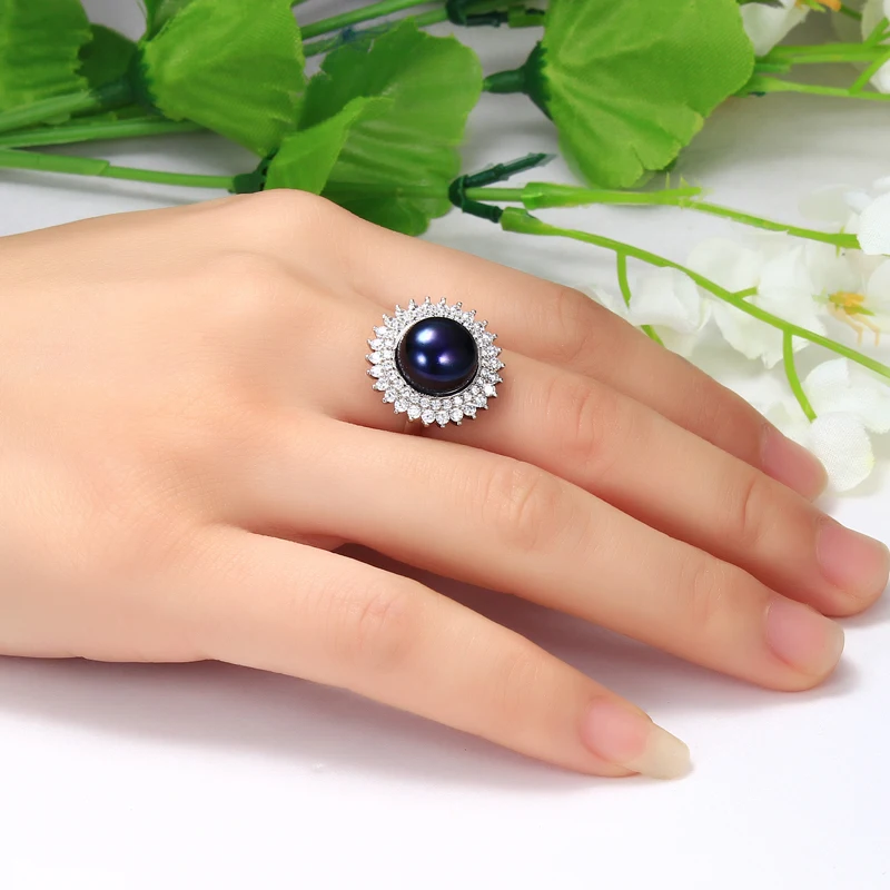 Ywyc 10-11 мм кольца с натуральным пресноводным культивированным жемчугом - Фотография_6