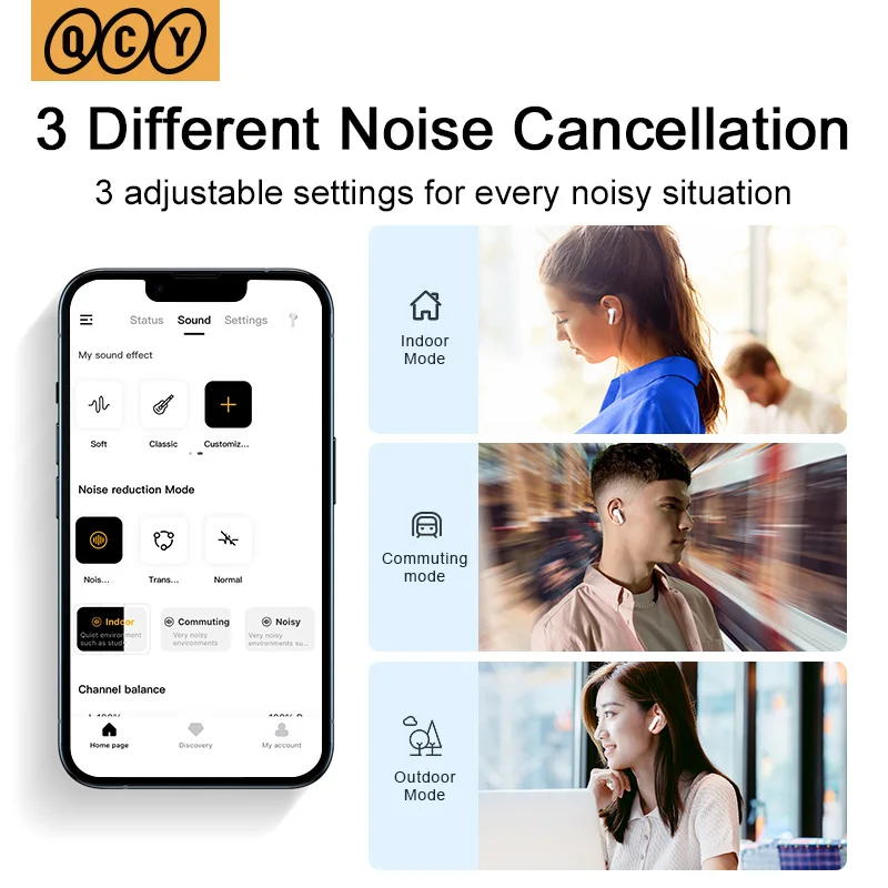 Qcy ht05 anc беспроводные наушники 40 дб с шумоподавлением bluetooth 5 - Фотография_3