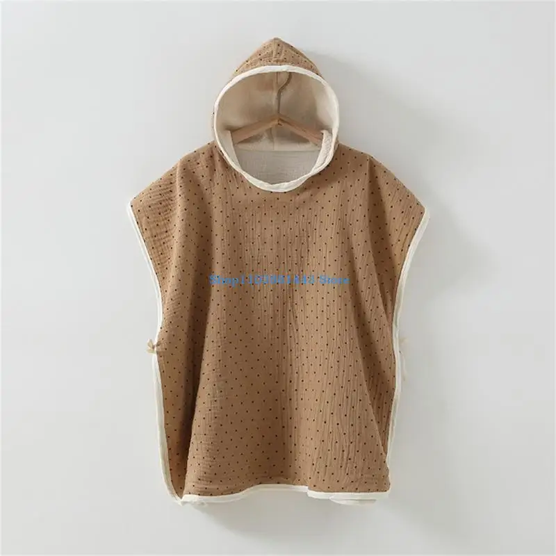 Q6re детское марлево-хлопковое полотенце с милым принтом и капюшоном - Фотография_3