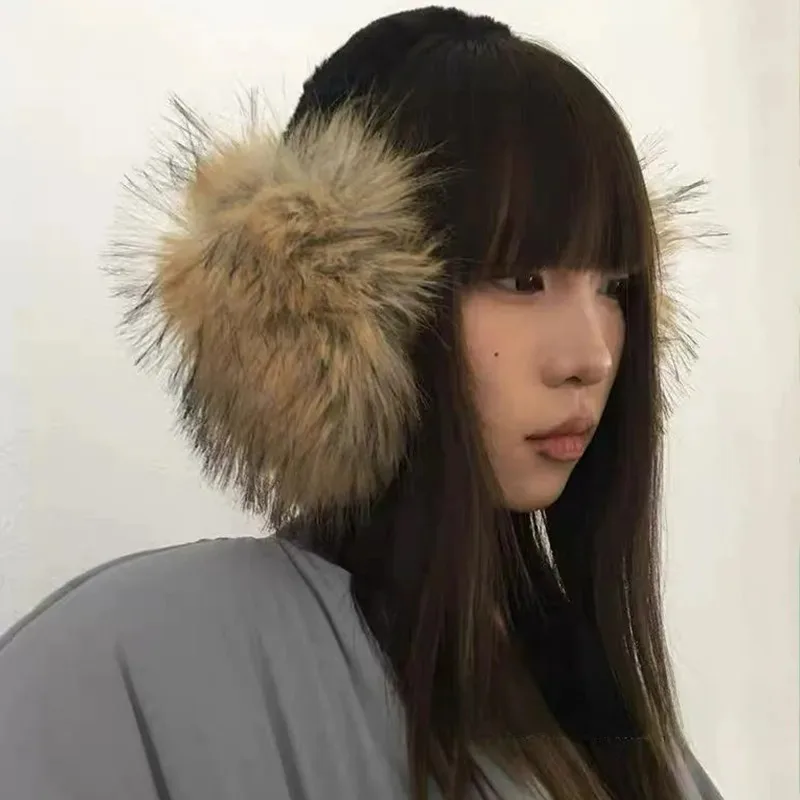 Винтажные наушники из искусственного меха норки для женщин y2k - Фотография_5