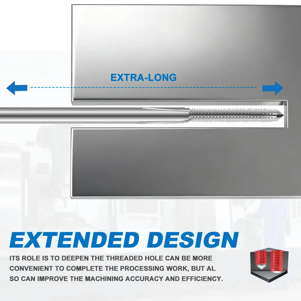 Резьбовой метчик с длинным хвостовиком m2-m12 - Фотография_6