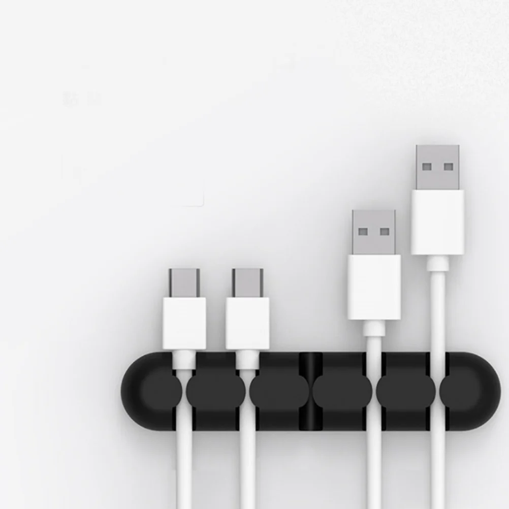 Черное силиконовое устройство для намотки кабеля для usb-шнура