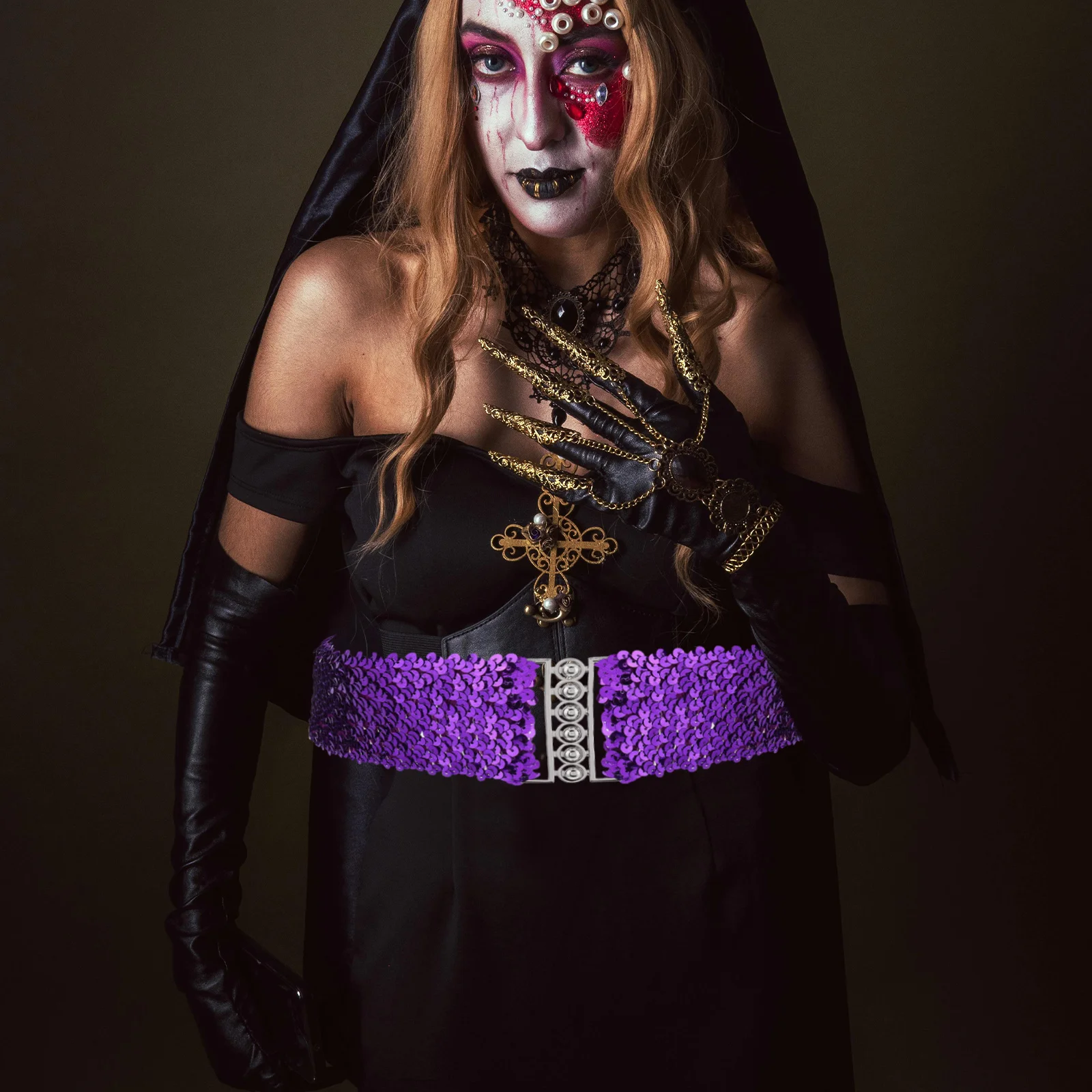 Блестящий пояс с блестками для женщин - Фотография_6