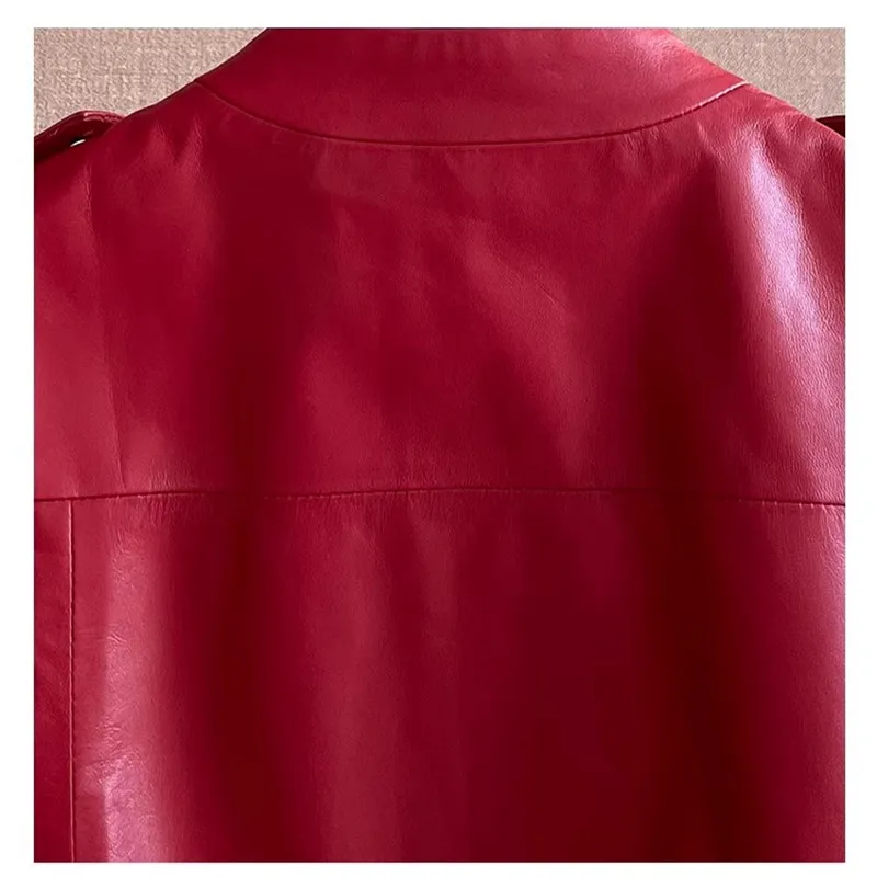 Женский красный жилет из натуральной - Фотография_6