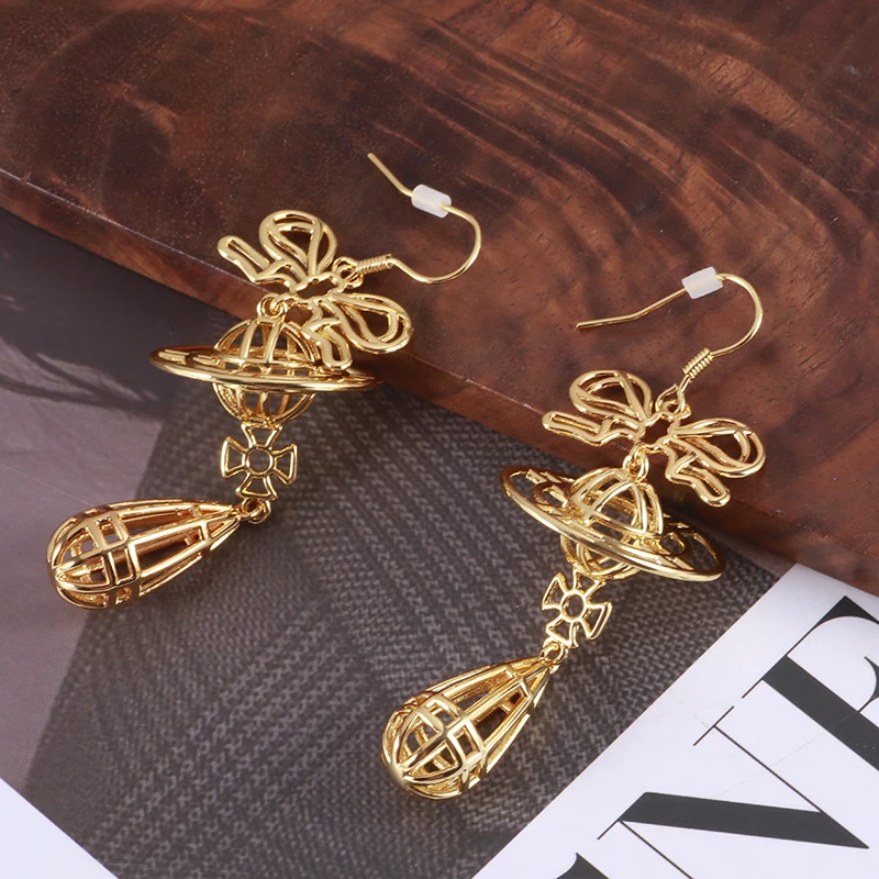 Hq полые серьги с бантом