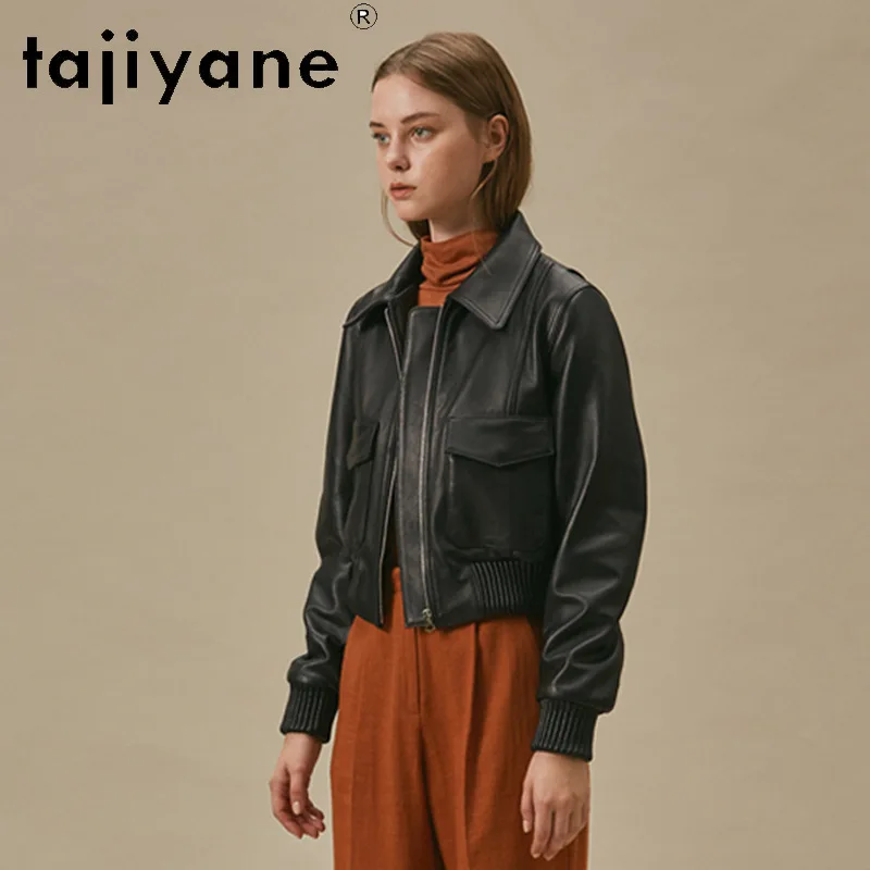 Женское короткое кожаное пальто tajiyane - Фотография_3