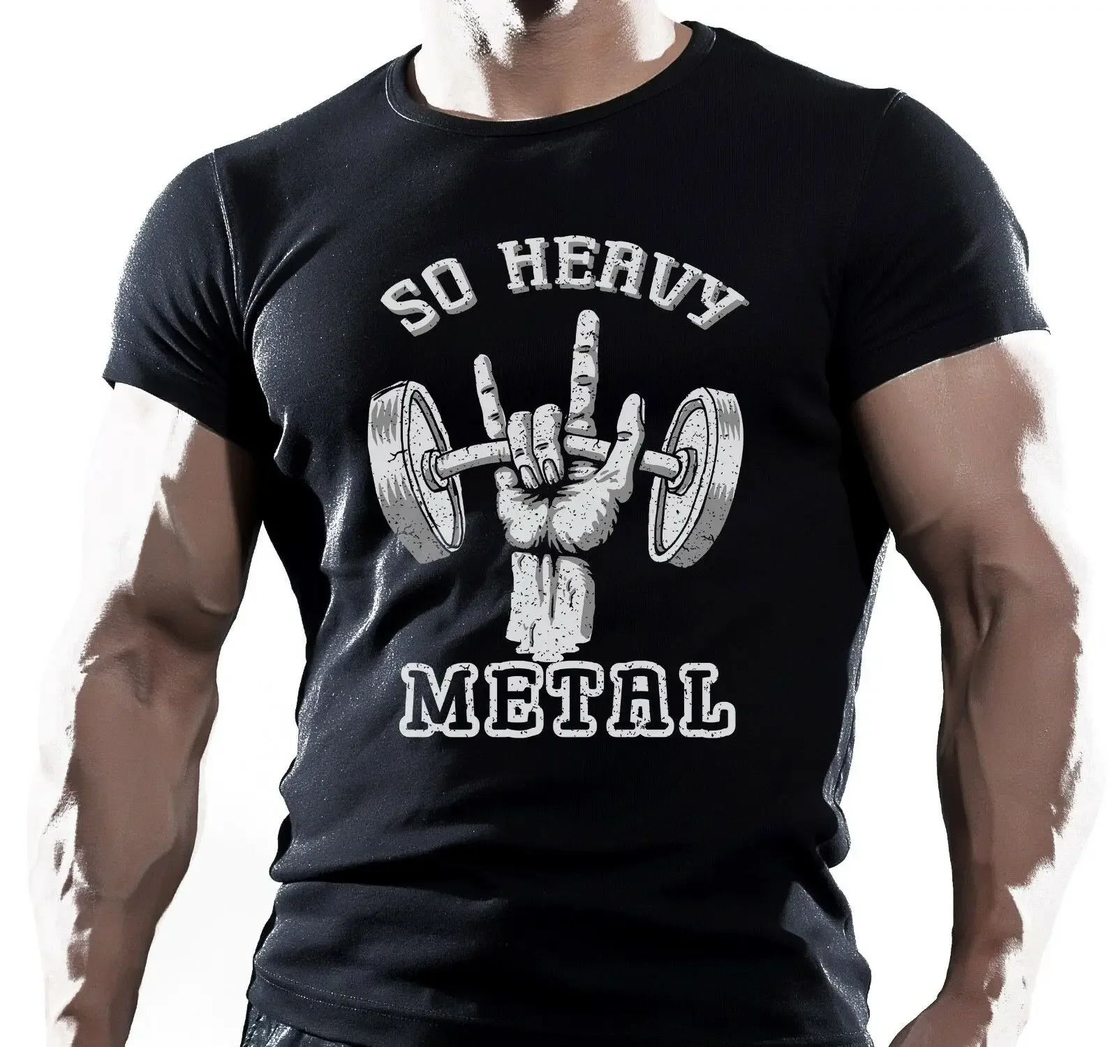 Funny heavy metal rock weight lifting