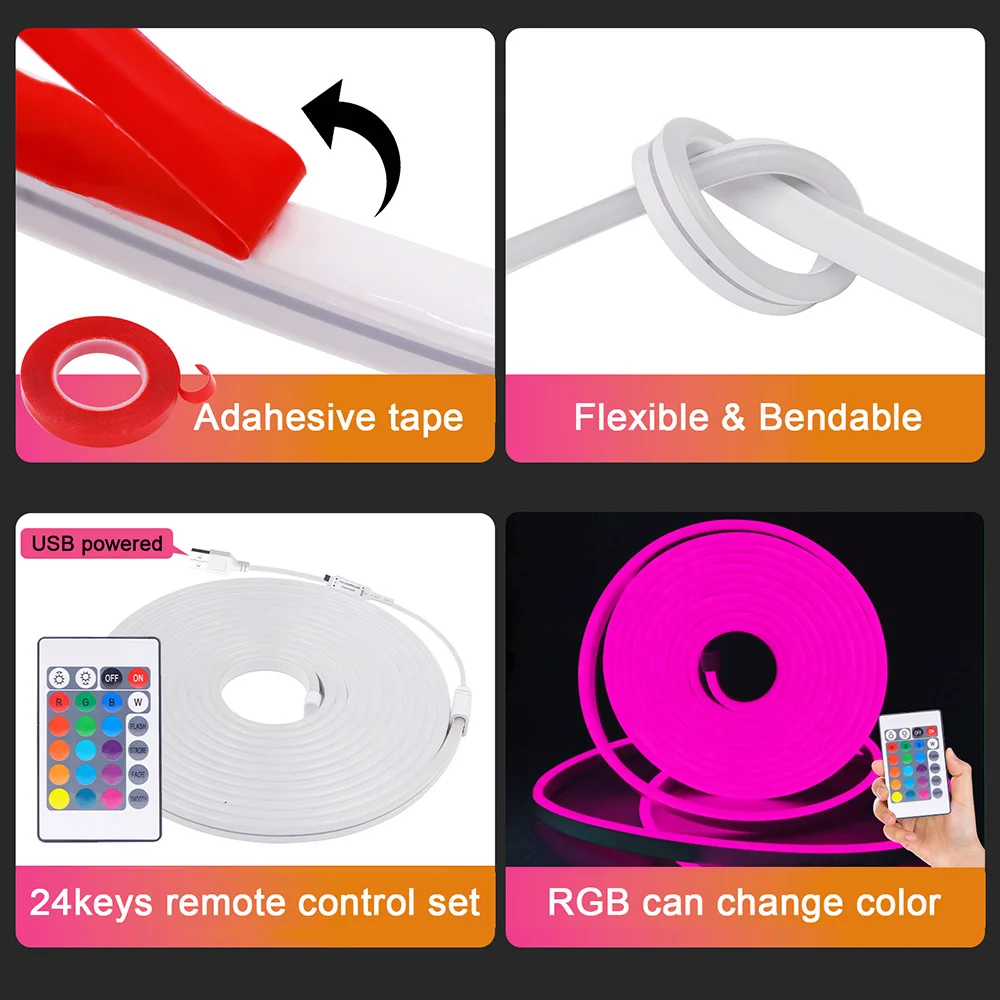 5 в usb rgb светодиодная неоновая - Фотография_4
