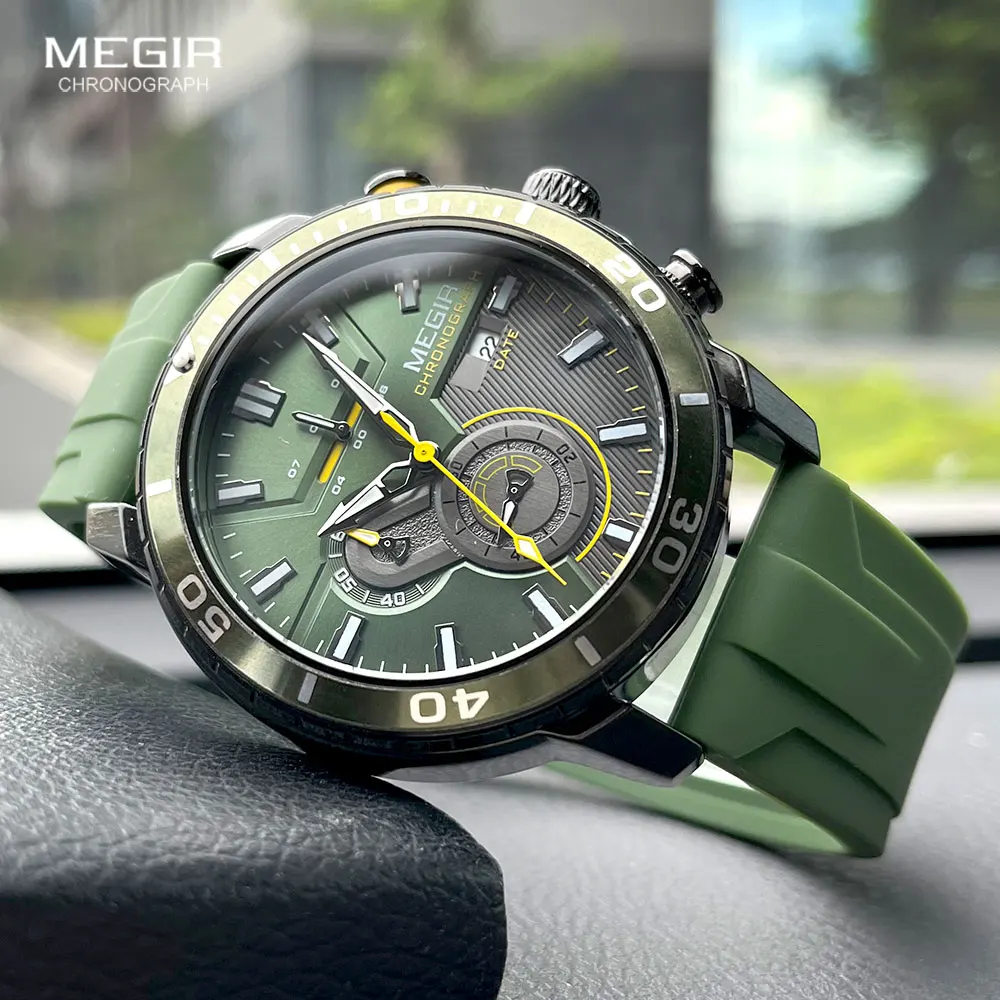 Megir спортивные кварцевые часы для мужчин модное