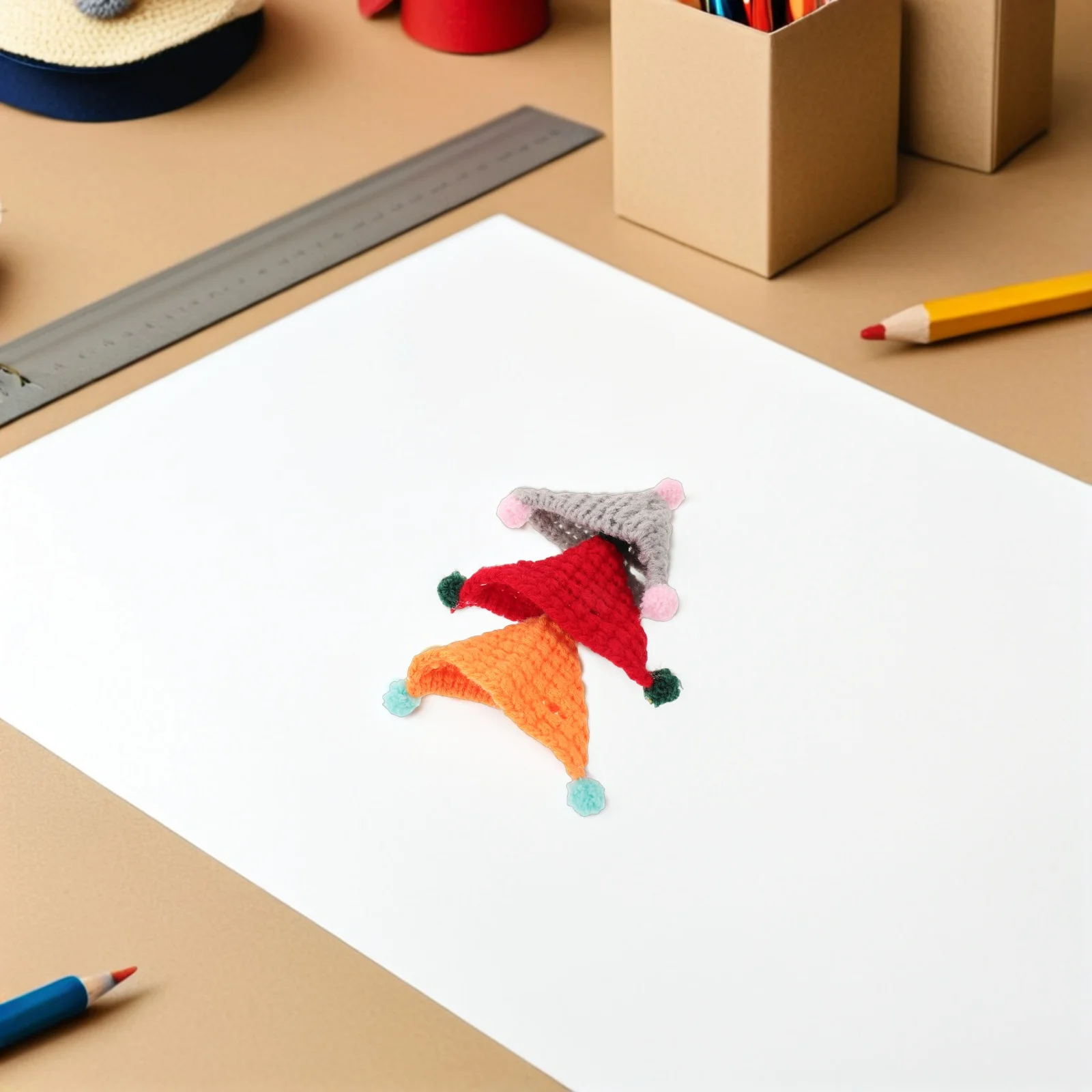 Вязаная мини-вязаная шапка ручной вязки - Фотография_4