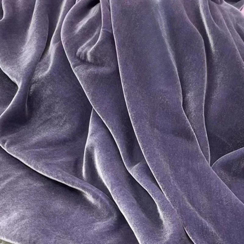 Фиолетовая бархатная ткань шириной 140 см - Фотография_5