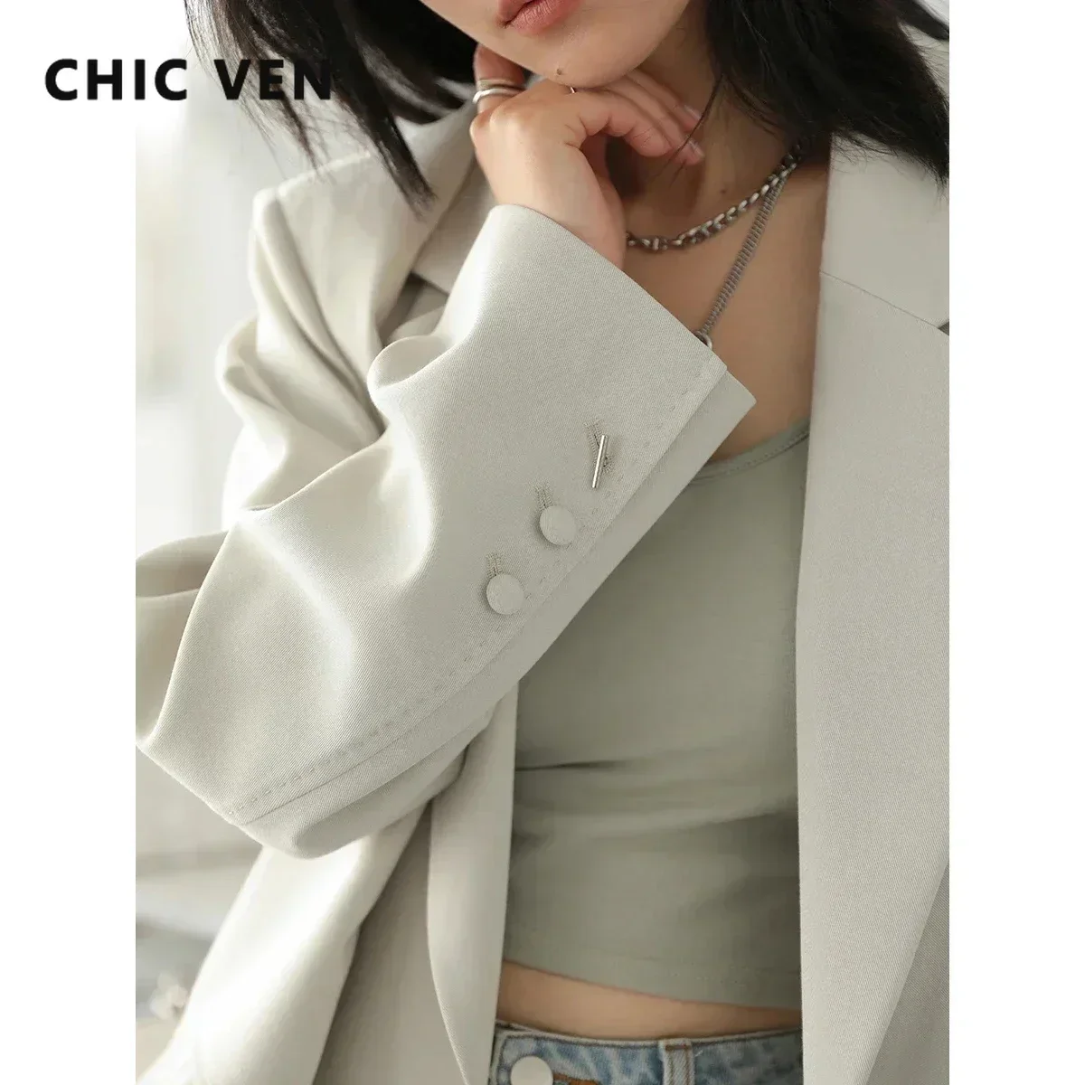 Chic ven корейский женский пиджак - Фотография_2
