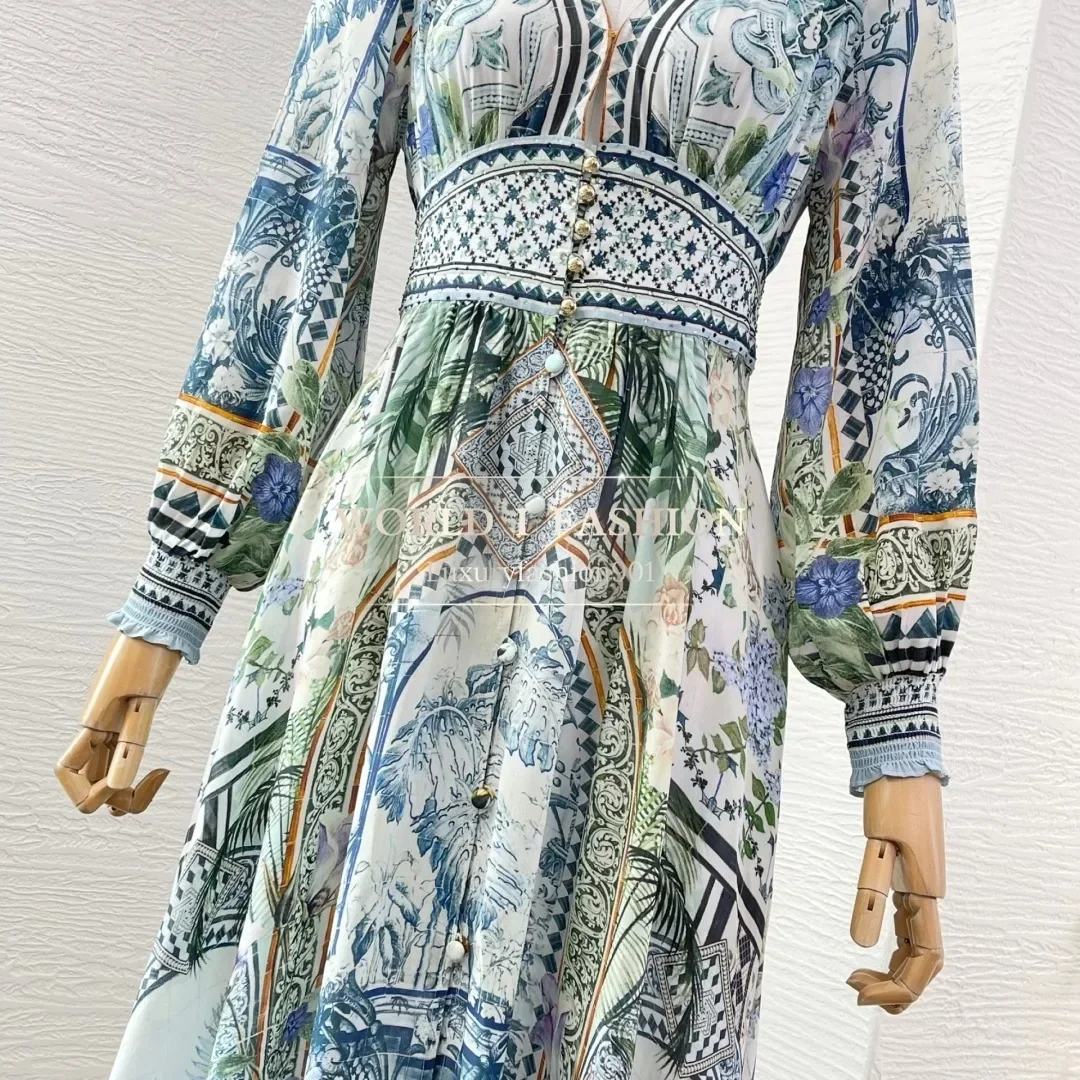 Высококачественное синее платье - Фотография_5