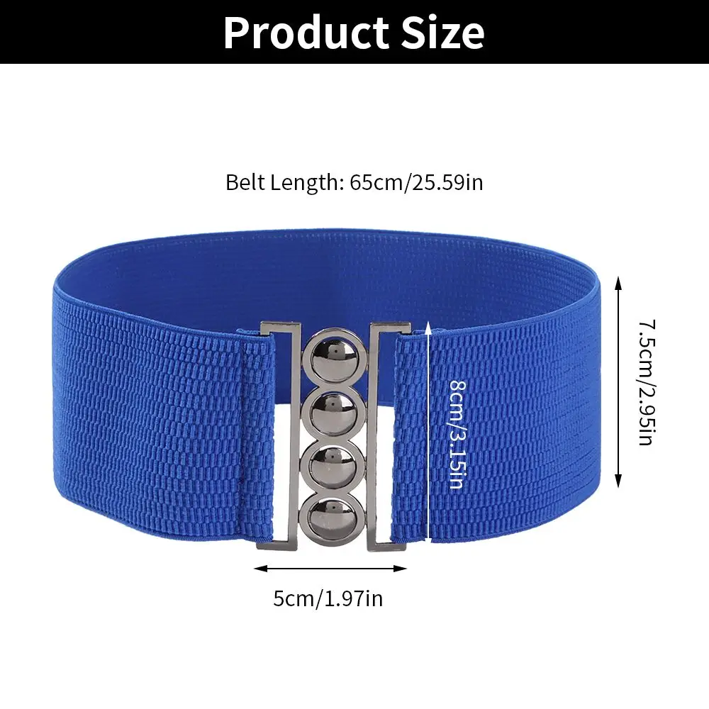 Винтажный эластичный повседневный пояс с металлической пряжкой - Фотография_5