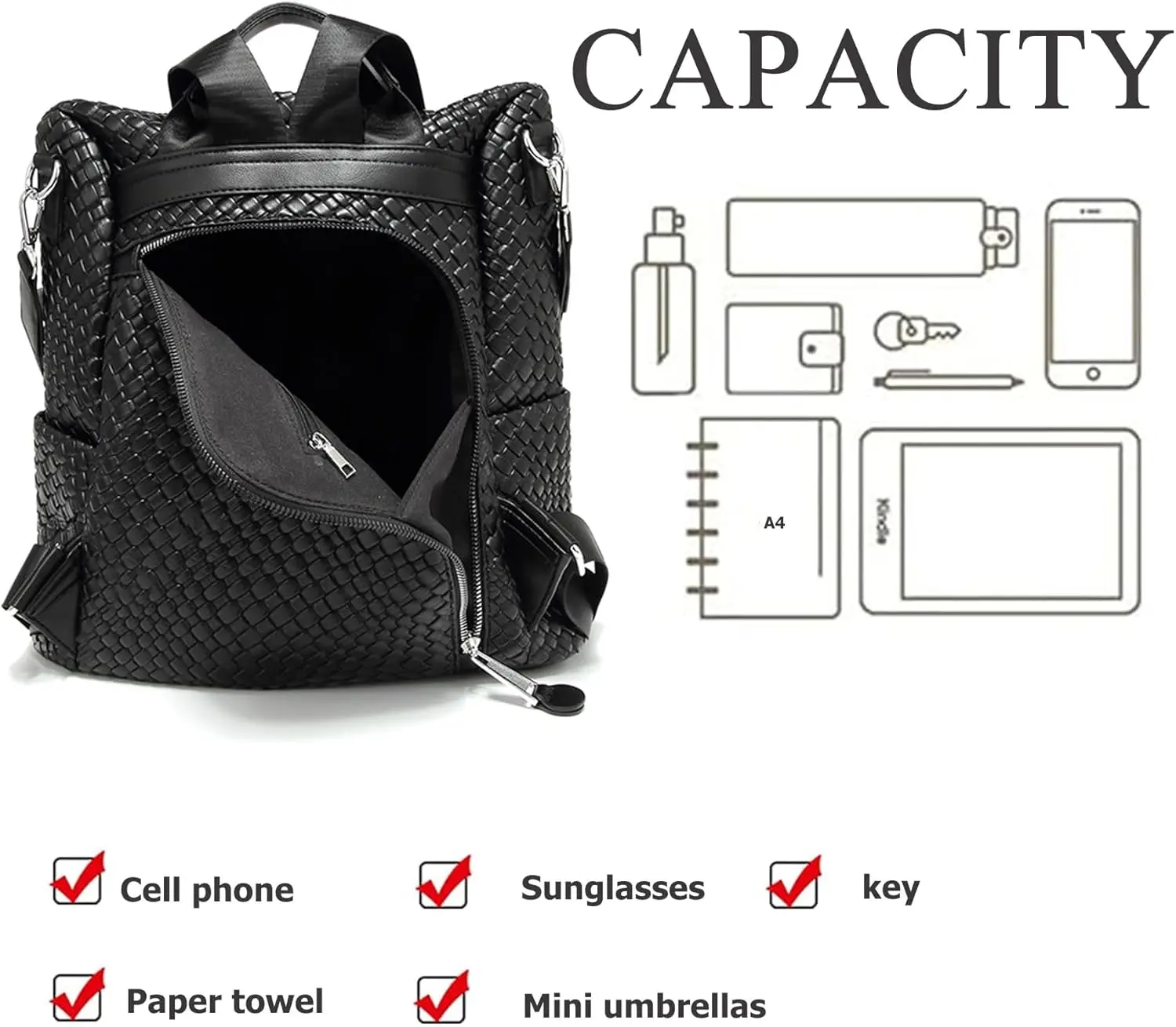 Kingto женский тканый рюкзак-кошелек - Фотография_4