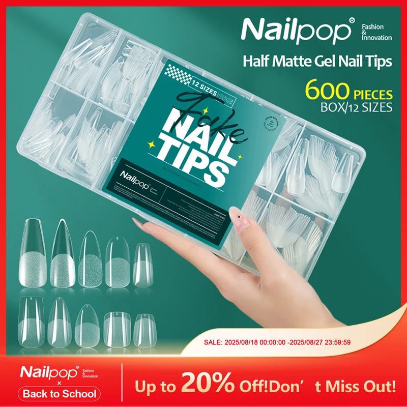 Nailpop мягкие гелевые типсы для ногтей 600 шт