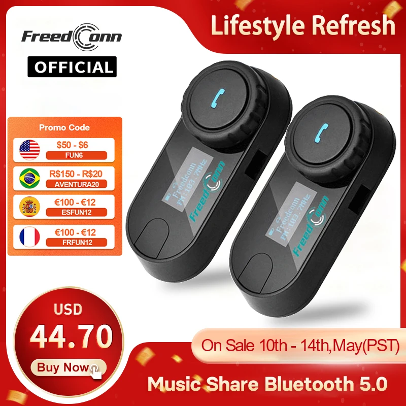 Гарнитура для мотоциклетного шлема freedconn t com sc