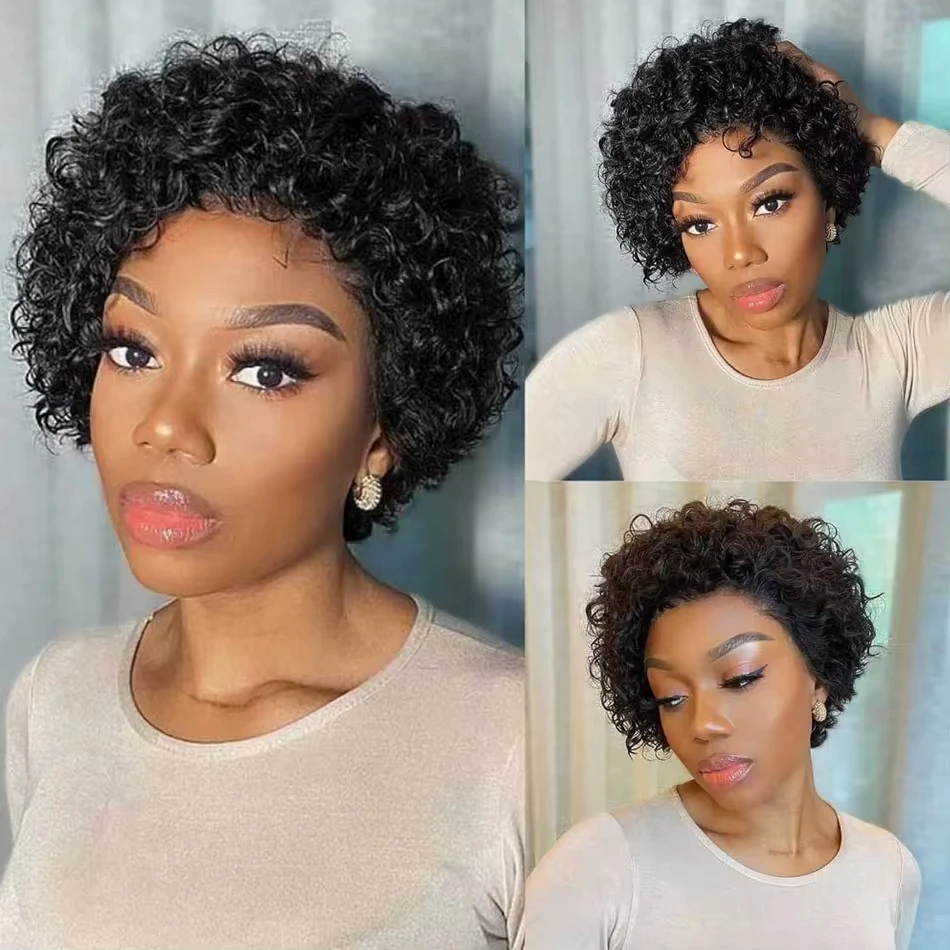 13x4 pixie cut короткие вьющиеся - Фотография_2
