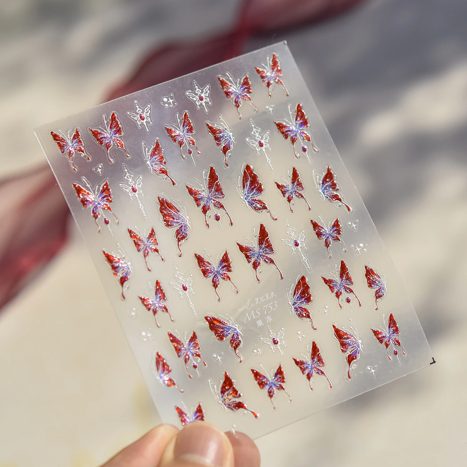 Красная бабочка 5d наклейка для - Фотография_2