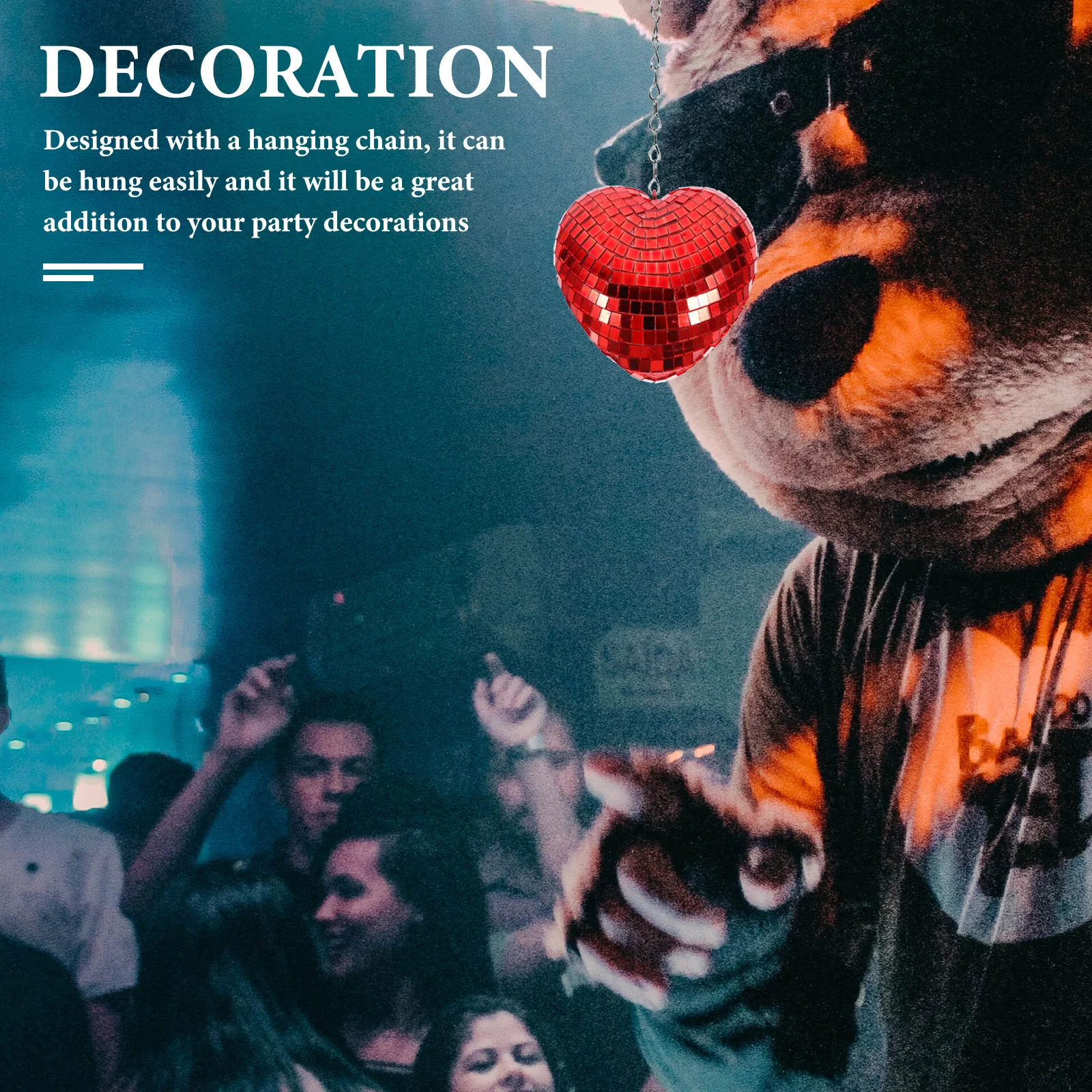 Светоотражающий зеркальный шар в форме сердца - Фотография_4