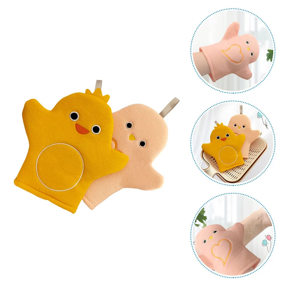 Банные перчатки из растительного волокна с мультяшным дизайном