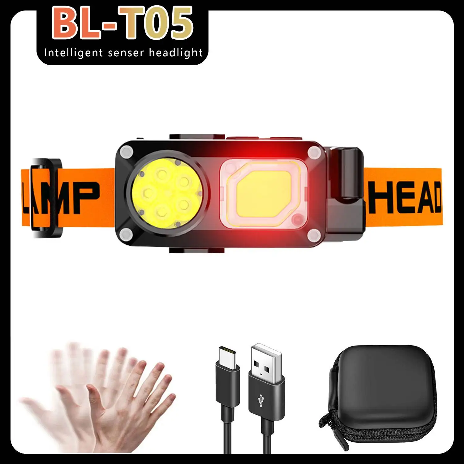 Cob светодиодный налобный фонарь