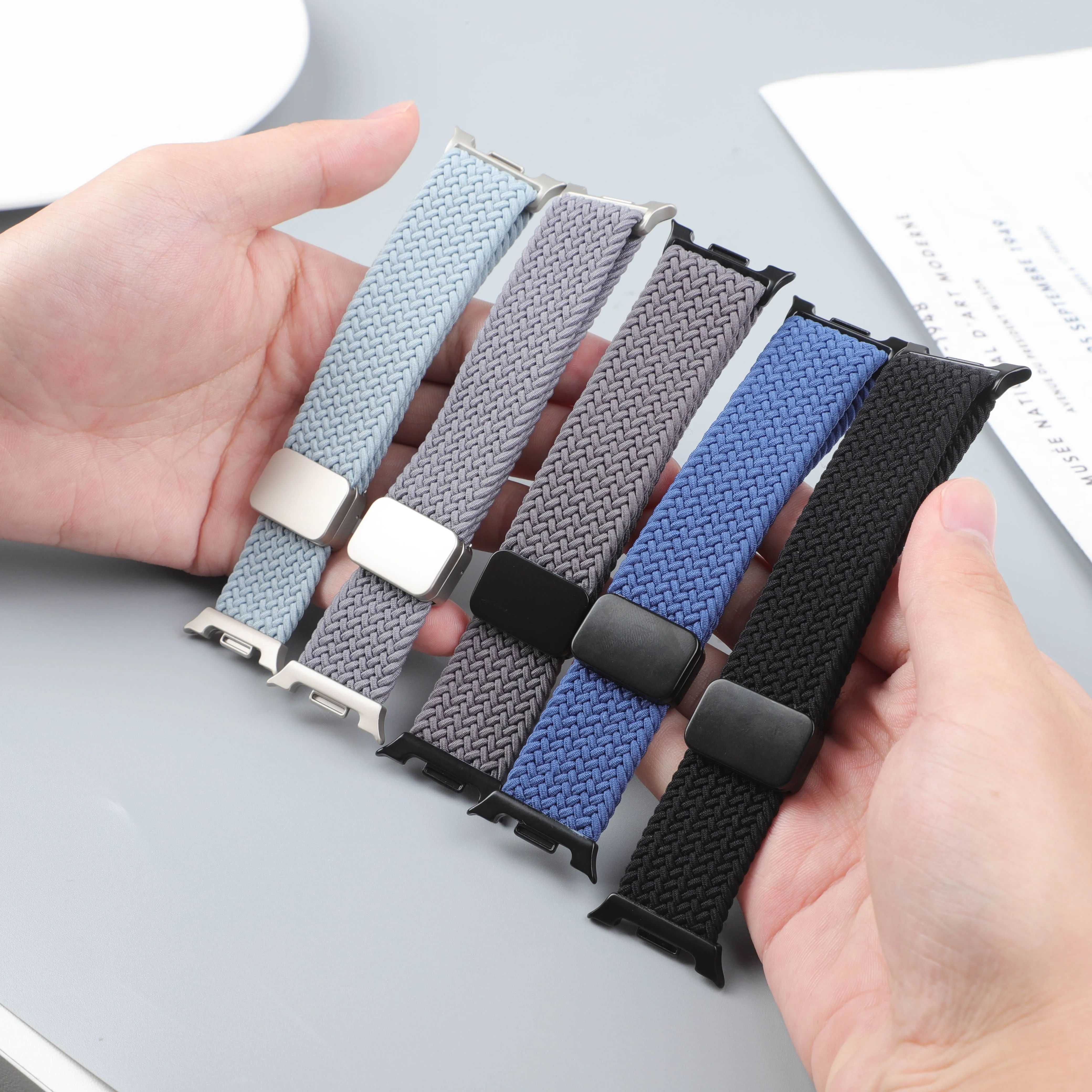 Магнитный плетеный ремешок для samsung galaxy watch 8 - Фотография_3