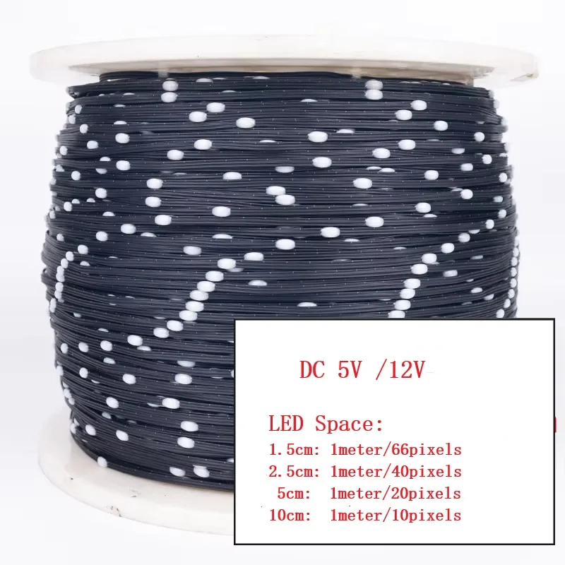Ws2811 светодиодные ленты черный провод dc5v/12v 10m-100m 1
