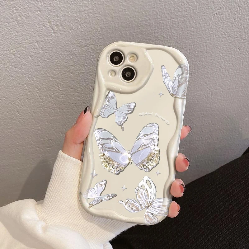 Чехол ins style silver butterfly для honor 200 - Фотография_3