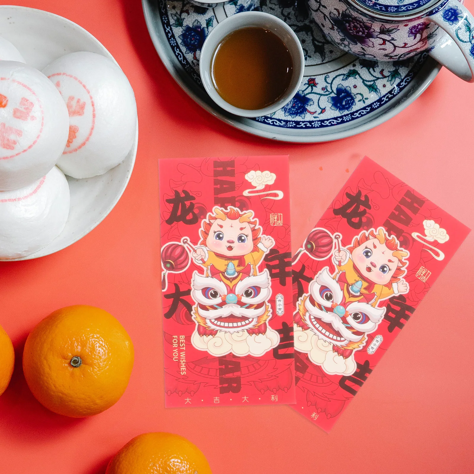 Красные пакеты с дизайном китайского дракона - Фотография_5