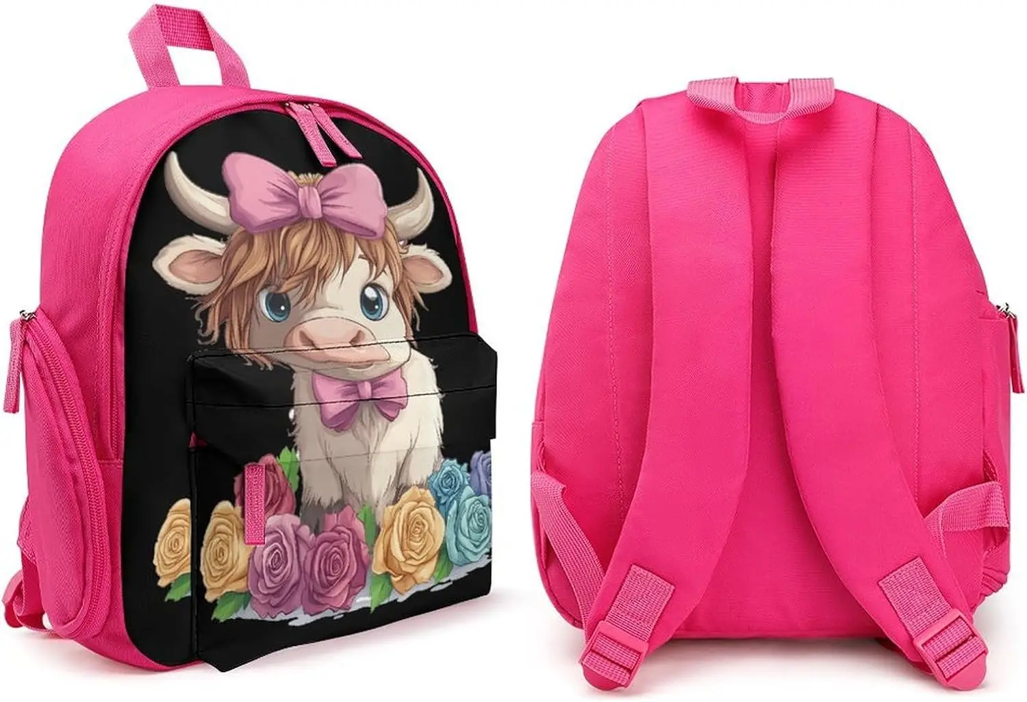 Рюкзак для ноутбука highland cow rose - Фотография_4