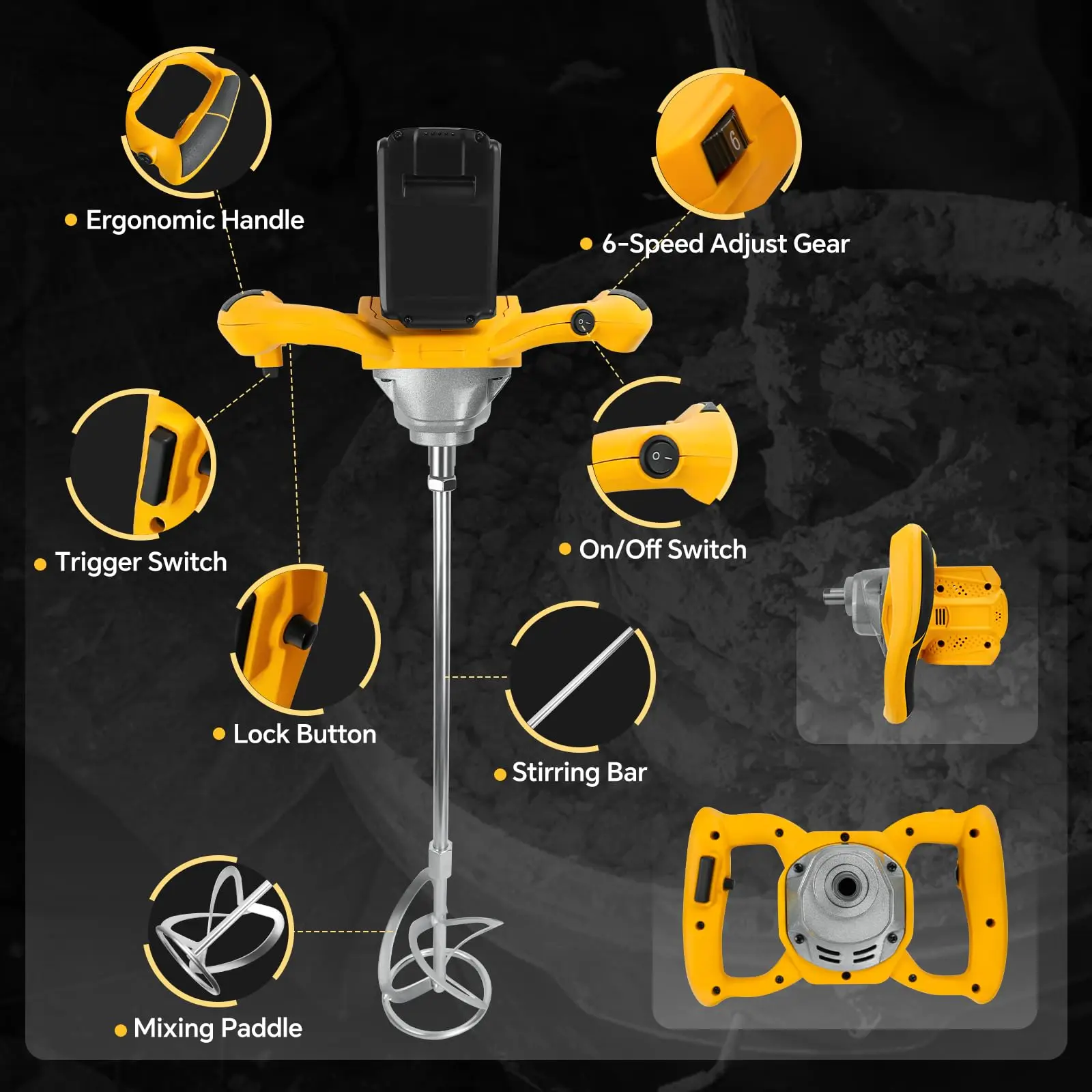 Беспроводной миксер для цемента подходит для dewalt - Фотография_5